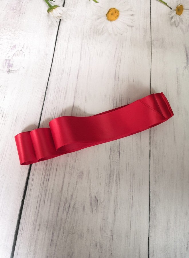 Oyabridal Wedding Ribbon Sash Bridal Sash Belt (Red) - Image 2